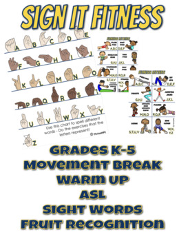 Preview of Sign It / Spell It Fitness / ASL / Movement Breaks / Fitness /Physical Education