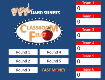 Preview of Sign Language (ASL) Classroom Feud.  (Family Feud style game)