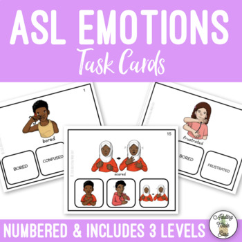 Preview of Sign Language ASL Emotions Task Cards