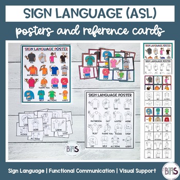 Preview of Sign Language (ASL) Posters and Reference Cue Cards