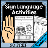 Sign Language Activities | Printable & Digital
