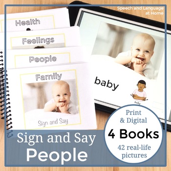 Preview of Sign Language Activity | People | Book for Speech Therapy | Printable | ASL