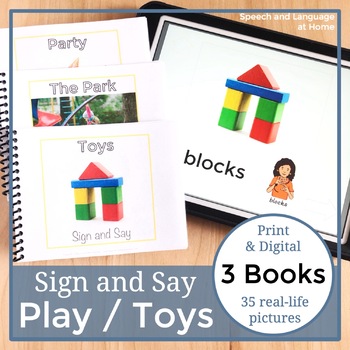 Preview of Sign Language Activity | Play Toys | Book for Speech Therapy | Printable | ASL