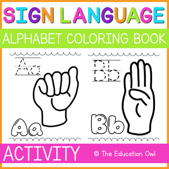 Preview of Sign Language Alphabet Coloring Book