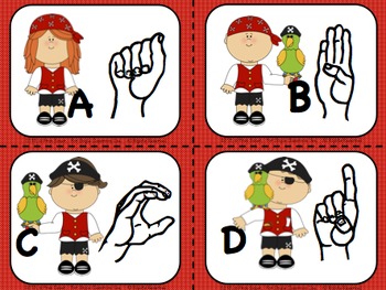 Pirate Alphabet Flash Cards - Pre-k and Kindergarten - Pirate Theme