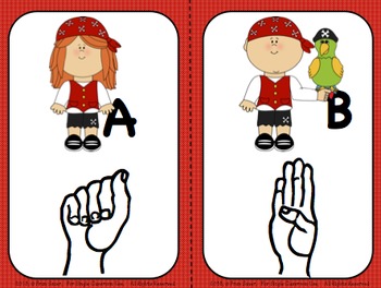 Pirate Alphabet Flash Cards - Pre-k and Kindergarten - Pirate Theme