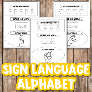 Preview of Sign Language Alphabet Worksheets