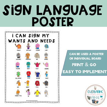Preview of Sign Language Basic Communication Freebie