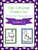 Sign Language Behavior Management Posters