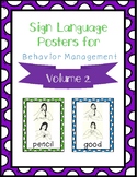 Sign Language Behavior Management Posters VOLUME 2