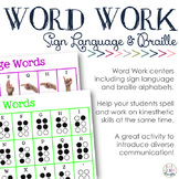 Sign Language & Braille Word Work