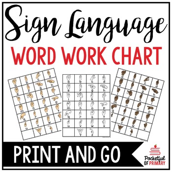 Preview of Sign Language Chart | WORD WORK CENTER
