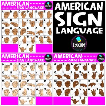 Preview of American Sign Language | ASL Clip Art Set {Educlips Clipart}