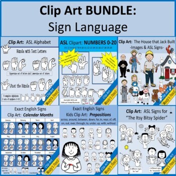 Preview of Sign Language Clip Art Bundle