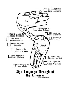 Preview of Sign Language Coloring Activity: Match the Country to the Sign Language