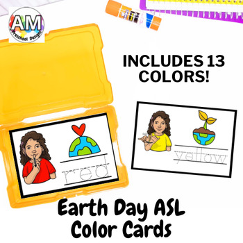 Preview of Sign Language Earth Day Colors Vocab Cards ASL Speech Therapy Color practice