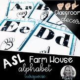 Sign Language Farmhouse Classroom Decor Alphabet turquoise