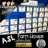 Sign Language Calendar Farmhouse Classroom Decor  GOLD
