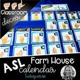 Sign Language Calendar Farmhouse Classroom Decor  turquoise