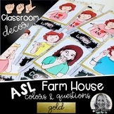 Sign Language Farmhouse Classroom Decor Colors and Questions GOLD