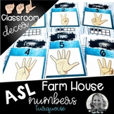 Sign Language Farmhouse Classroom Decor Numbers turquoise