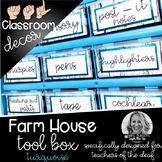 Sign Language Farmhouse Classroom Decor Toolbox turquoise