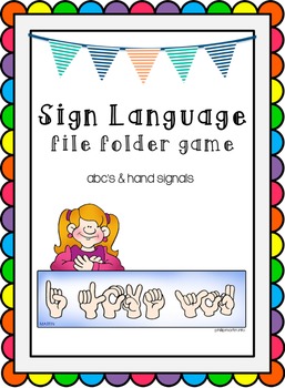 Preview of Sign Language File Folder Game