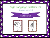Sign Language Flashcards Numbers 0 - 20