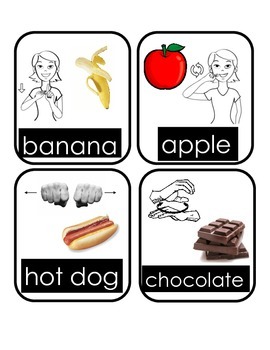 Preview of Sign Language Food and Animal Cards