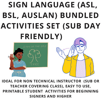 Preview of Sign Language Lesson Plans (ASL, BSL, Auslan) - Set of 4 Sign Language Lessons
