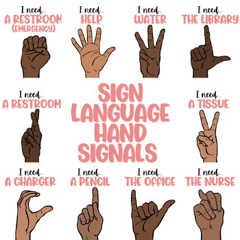 EDITABLE Sign Language Hand Signals Posters for Classroom | TPT