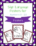 Sign Language Posters Numbers 0 - 20