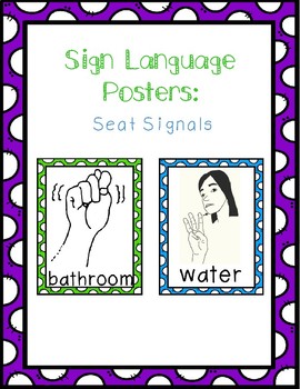 Preview of Sign Language Posters: Seat Signals