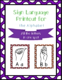 Sign Language Printable Handout ABC's