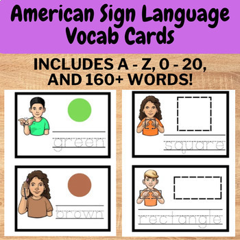 Preview of American Sign Language (ASL) Vocabulary Cards Bundle Pack