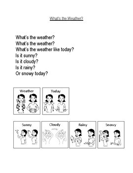 Preview of Sign Language Weather Song