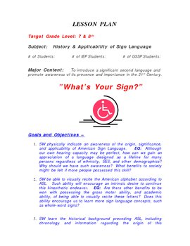 Preview of Sign Language and Its Culture