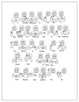 Sign Language illustrated Pledge of Allegiance by The DollyMama's Classroom