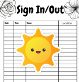 Sign Out Sheet (Editable!)
