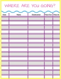 Sign Out Sheet For The Classroom-FREEBIE