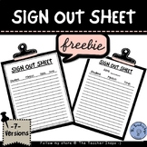Sign Out Sheet | Printable | Free