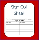 Sign Out Sheet for Field Trips, Class Parties, etc