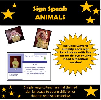 Preview of Sign Speak - Animals Baby Sign/Sign Language Cards