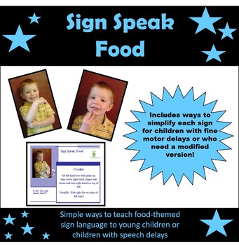 Preview of Sign Speak: Food Baby Sign/Sign Language Cards