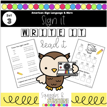 Preview of Sign, Write & Read Sight Words with American Sign Language for First Grade (3)