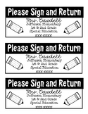 Sign and Return - Editable Note