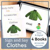Speech Therapy Clothing Vocabulary | Sign Language Printable or No Print (ASL)