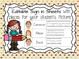 Sign in Sheets (Editable) With Pictures