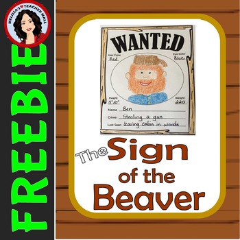Preview of Sign of the Beaver Novel Study Free Wanted Poster Activity
