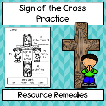 Preview of Sign of the Cross Practice | Task Cards | Mini Book